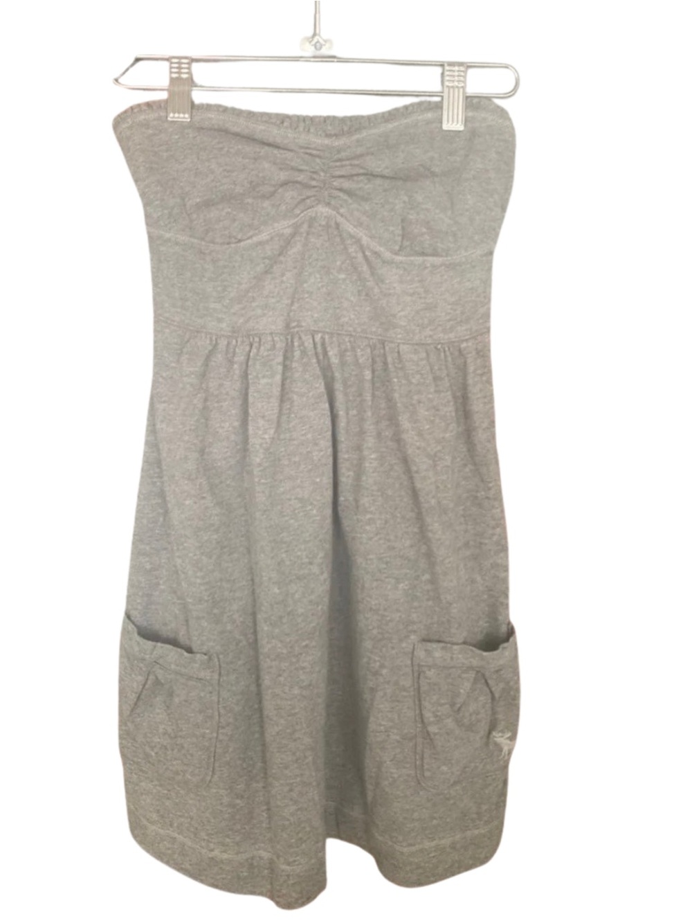 Abercrombie & Fitch Light Grey Strapless Jersey Dress
